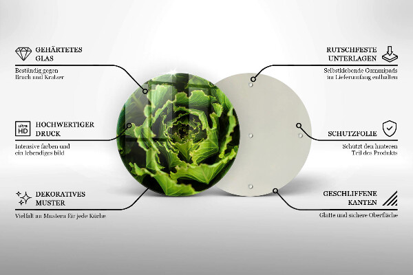 Üveg vágódeszka Salátalevél evés