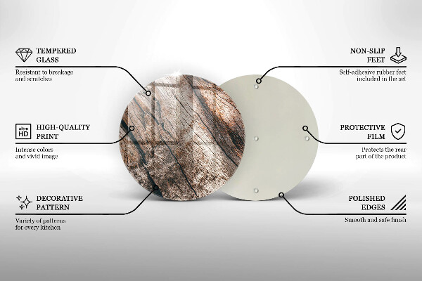 Üveg vágódeszka Fa szerkezet