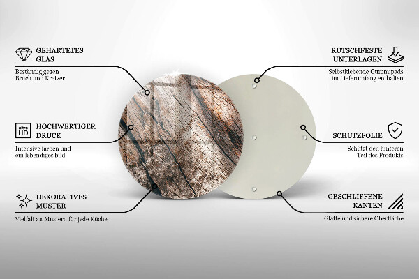 Üveg vágódeszka Fa szerkezet