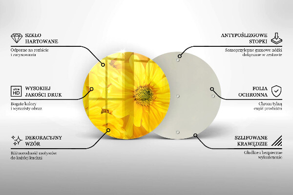 Üveg vágódeszka Virágszirom