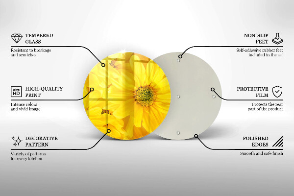 Üveg vágódeszka Virágszirom