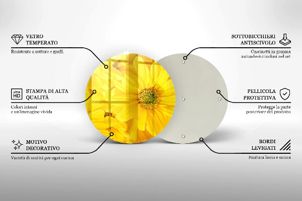 Üveg vágódeszka Virágszirom