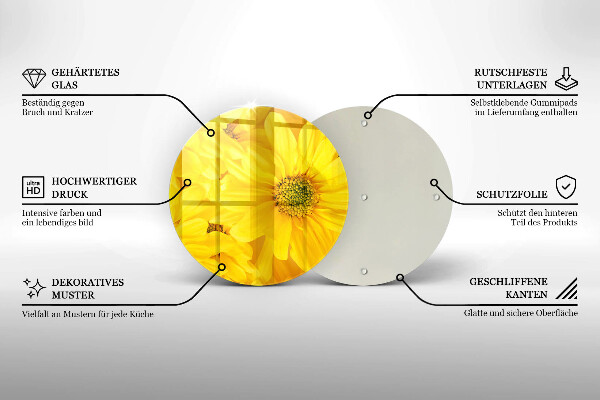 Üveg vágódeszka Virágszirom