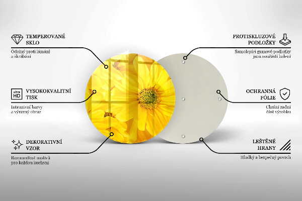 Üveg vágódeszka Virágszirom