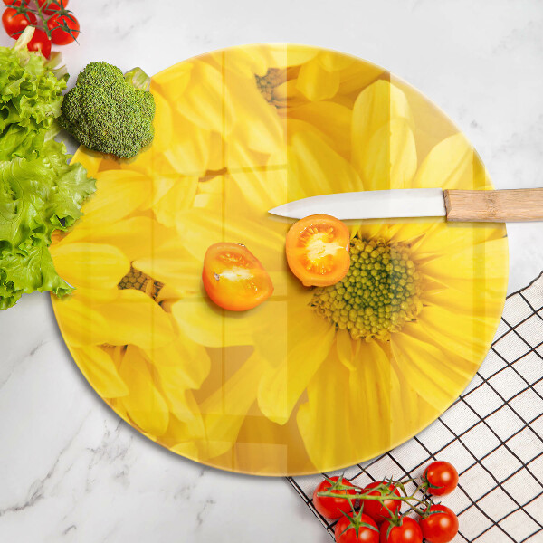 Üveg vágódeszka Virágszirom