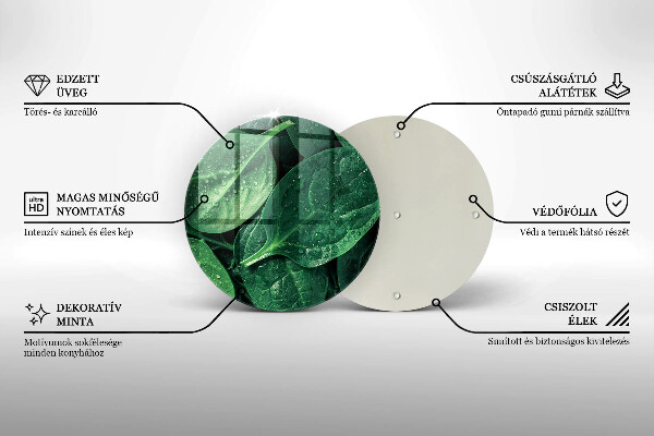 Üveg vágódeszka Bazsalikom