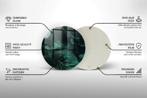 Üveg vágódeszka Vad sötét levelek