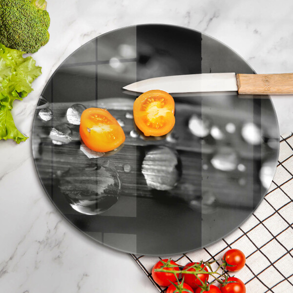 Üveg vágódeszka Harmatcseppek a leveleken