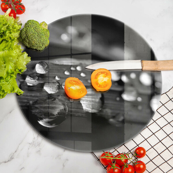 Üveg vágódeszka Harmatcseppek a leveleken