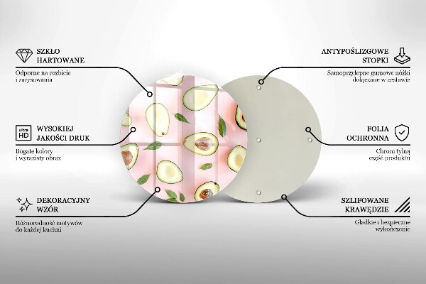 Üveg vágódeszka Avokádó minta