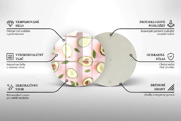 Üveg vágódeszka Avokádó minta