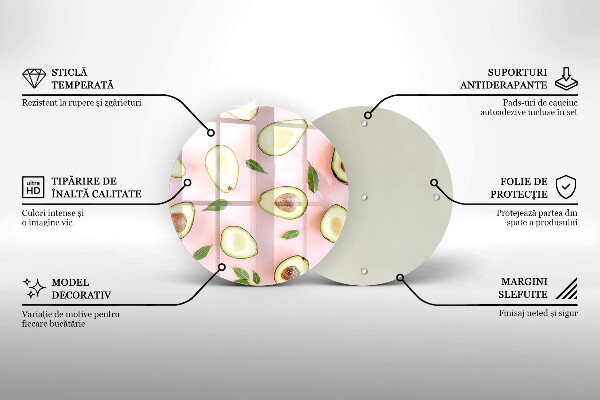 Üveg vágódeszka Avokádó minta