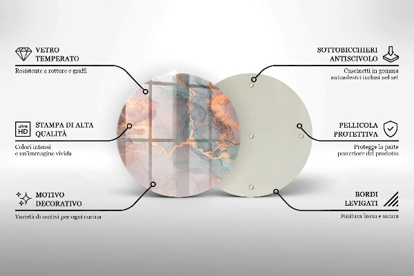 Üveg vágódeszka Márvány arannyal