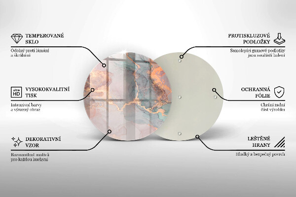 Üveg vágódeszka Márvány arannyal
