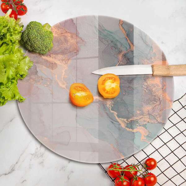 Üveg vágódeszka Márvány arannyal