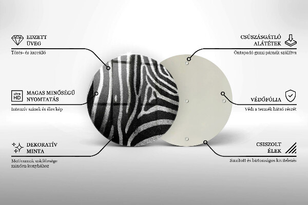 Üveg vágódeszka Zebra csíkok