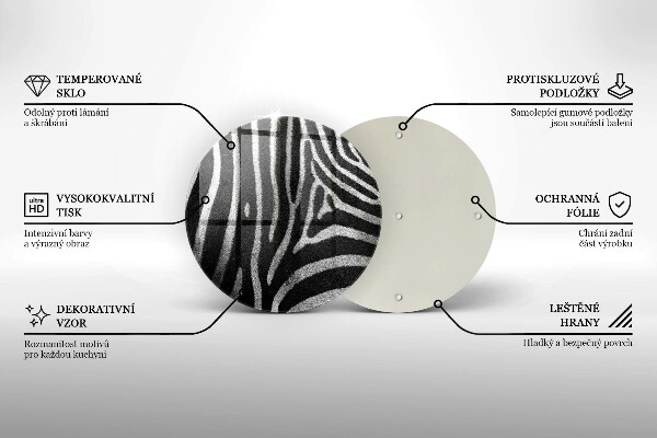 Üveg vágódeszka Zebra csíkok