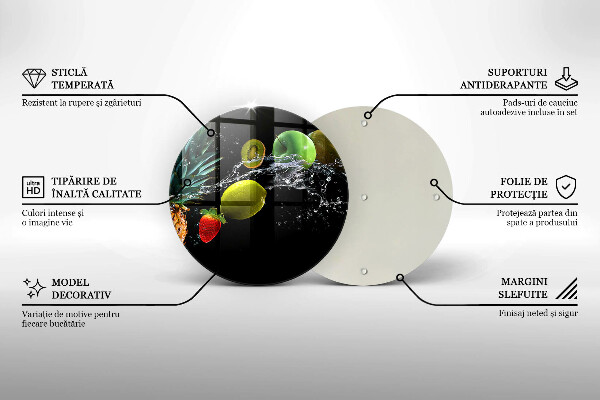 Üveg vágódeszka Gyümölcsök vízben