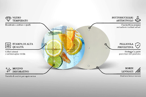 Üveg vágódeszka Zamatos citrusvíz