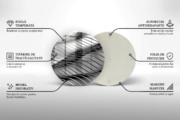 Üveg vágódeszka 3D fém szerkezet