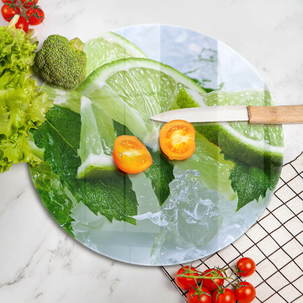 Üveg vágódeszka Lime menta és jég