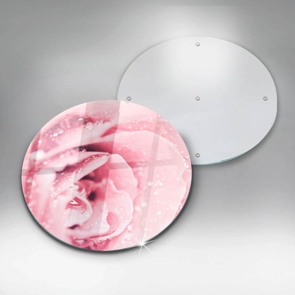 Üveg vágódeszka Harmatcseppek és rózsavirág