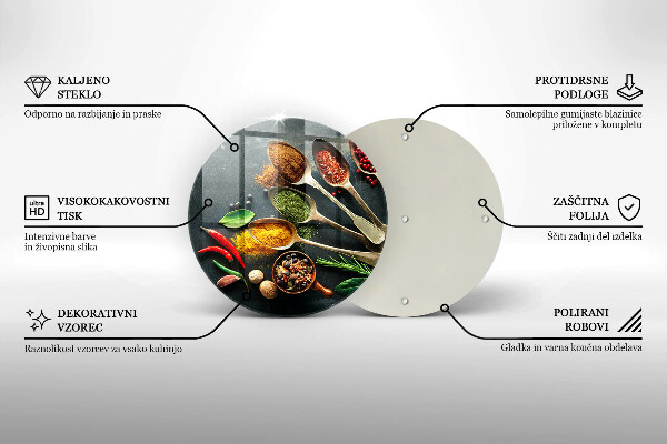 Üveg vágódeszka Konyhai kanál fűszerek