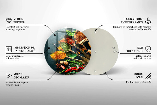 Üveg vágódeszka Konyhai fűszerek kanál