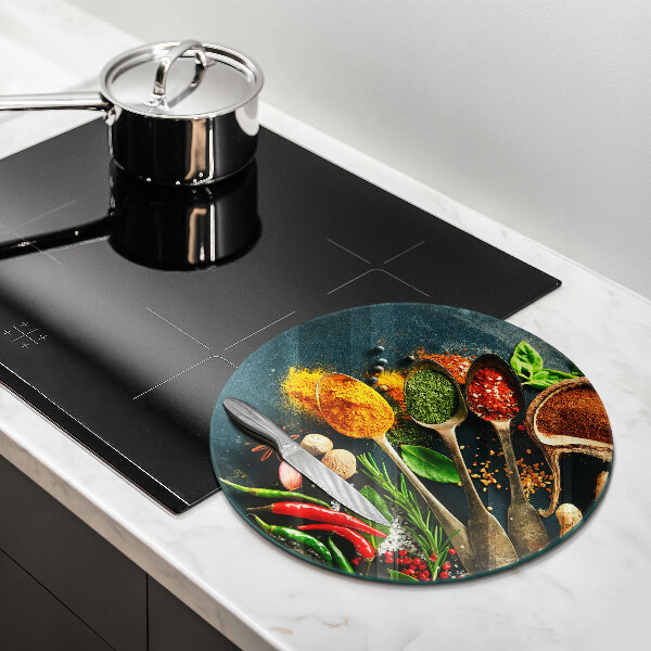 Üveg vágódeszka Konyhai fűszerek kanál