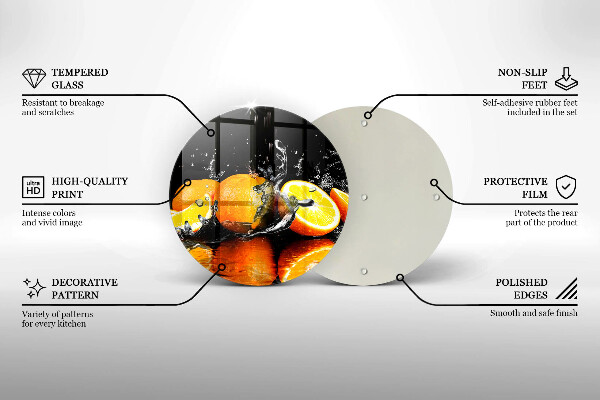 Üveg vágódeszka Lédús narancssárga gyümölcs