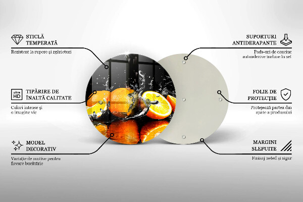 Üveg vágódeszka Lédús narancssárga gyümölcs