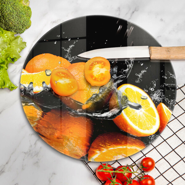 Üveg vágódeszka Lédús narancssárga gyümölcs