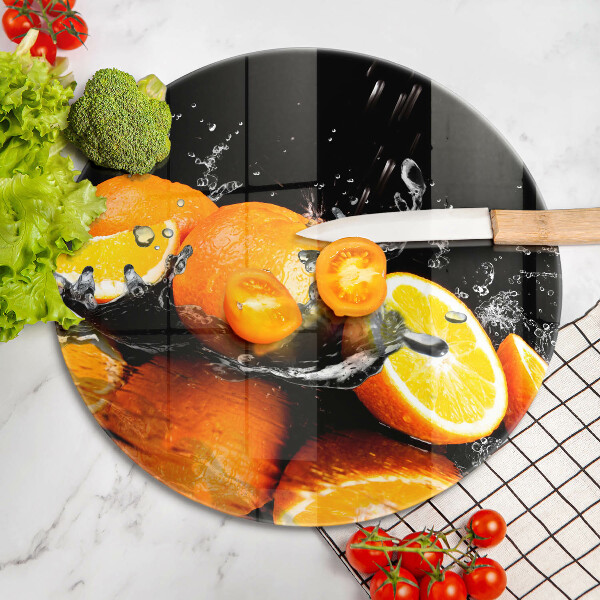 Üveg vágódeszka Lédús narancssárga gyümölcs