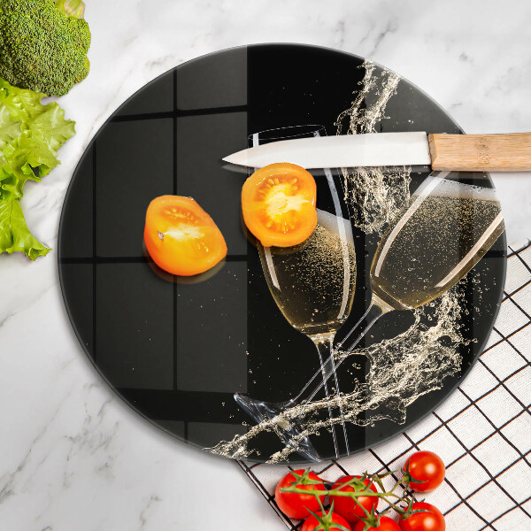 Üveg vágódeszka Pohár pezsgő