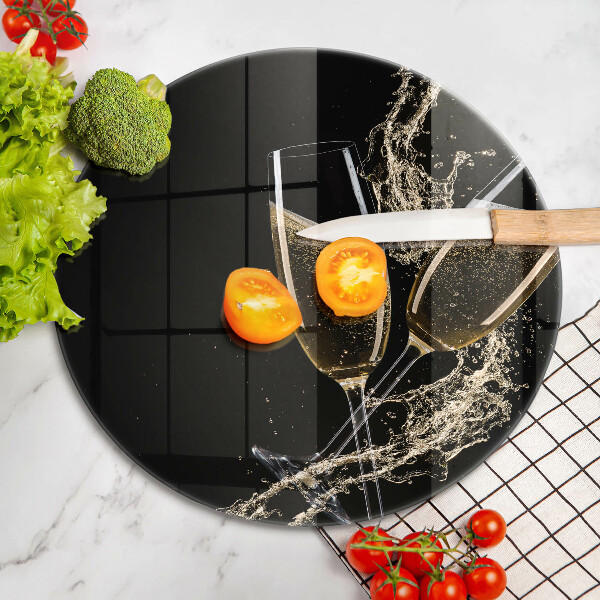 Üveg vágódeszka Pohár pezsgő