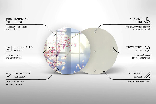 Üveg vágódeszka Virágzó fa