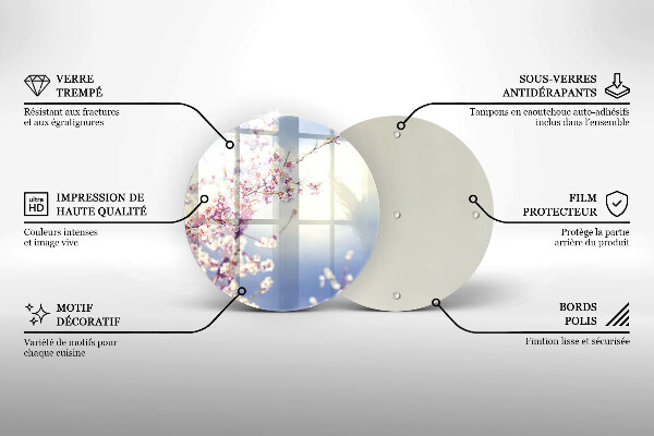 Üveg vágódeszka Virágzó fa