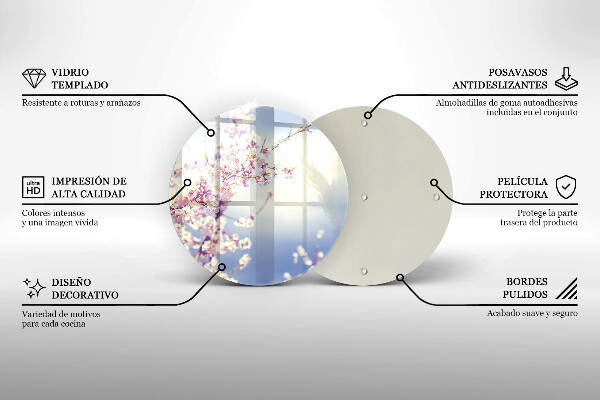 Üveg vágódeszka Virágzó fa