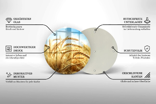 Üveg vágódeszka Kalász gabonafélék a területen