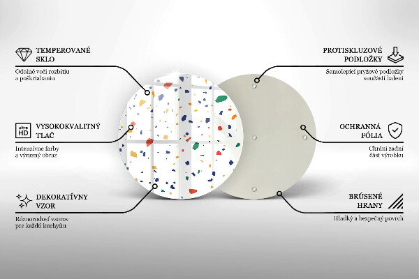 Üveg vágódeszka Színes kőedény