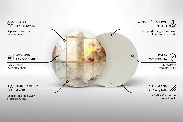 Üveg vágódeszka Márvány textúra arannyal