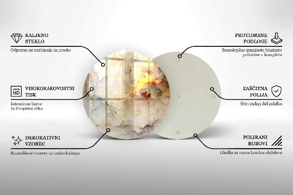 Üveg vágódeszka Márvány textúra arannyal