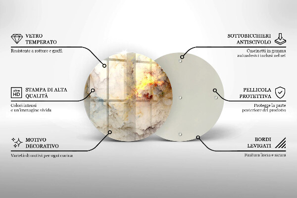 Üveg vágódeszka Márvány textúra arannyal