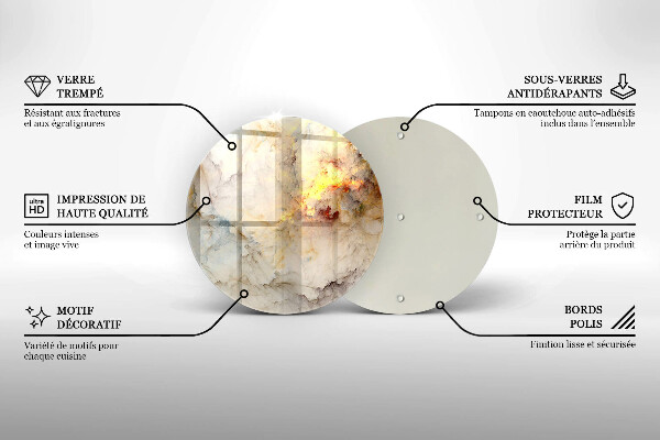 Üveg vágódeszka Márvány textúra arannyal