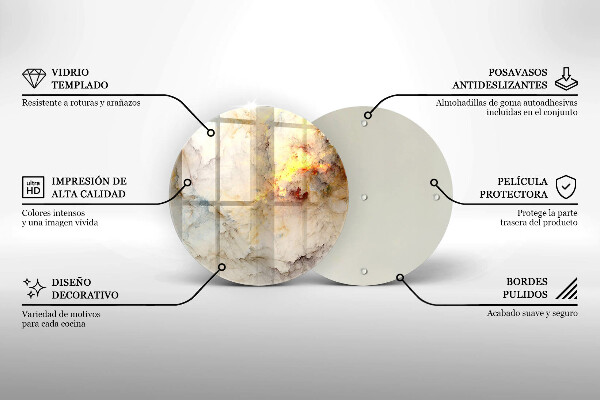 Üveg vágódeszka Márvány textúra arannyal