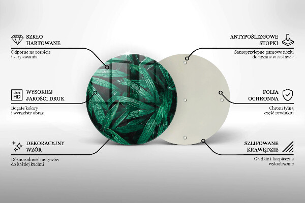 Üveg vágódeszka Növények levelei