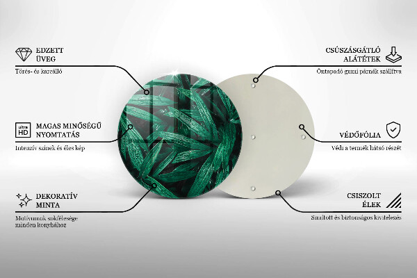 Üveg vágódeszka Növények levelei