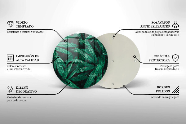 Üveg vágódeszka Növények levelei