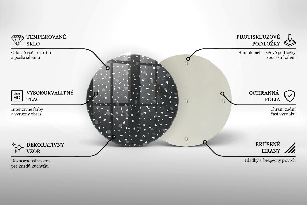 Üveg vágódeszka Díszítő kő