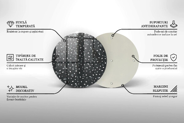 Üveg vágódeszka Díszítő kő